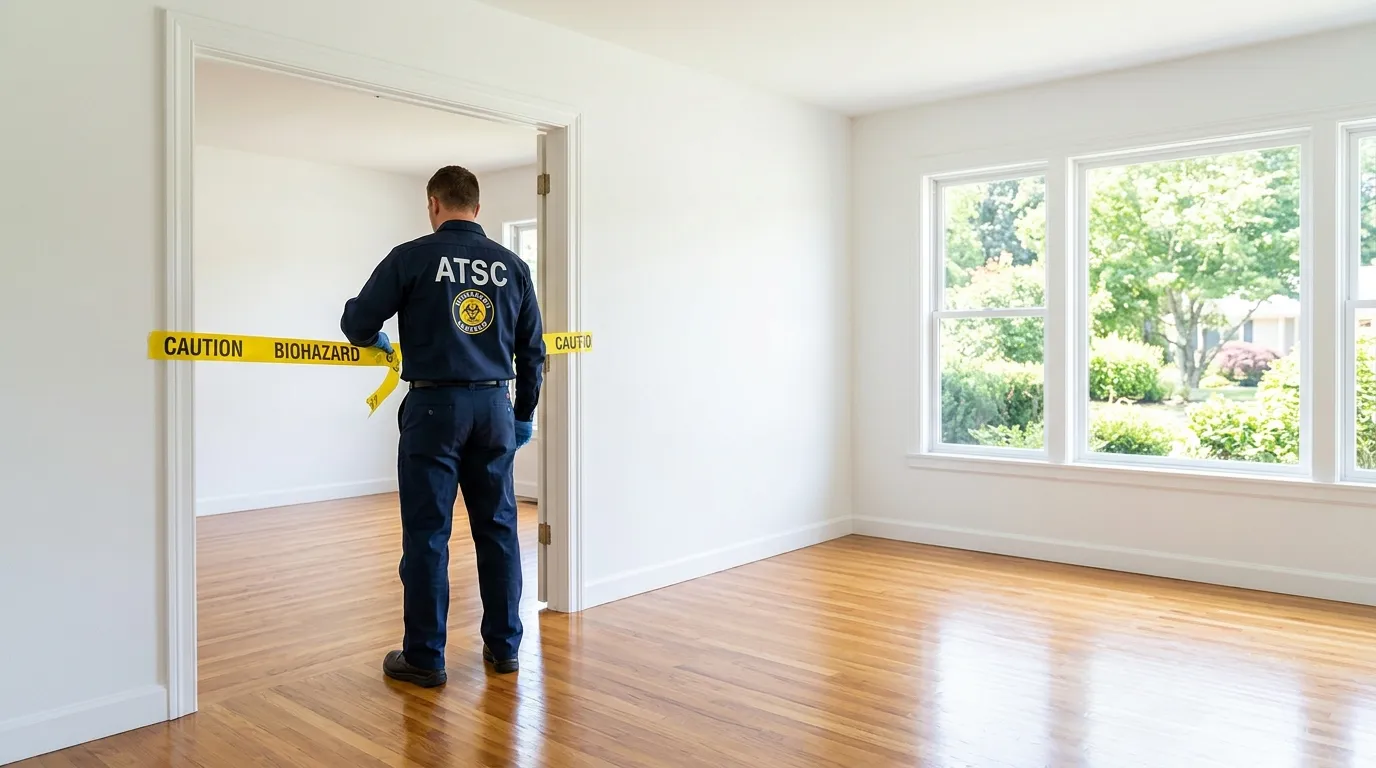 Certified biohazard cleanup crew performing Decomposition Cleanup in River Forest